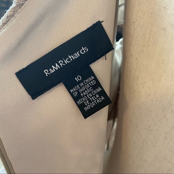 R&M Richards Gold Lace Off-the-Shoulder Dress 10 - Picture 9 of 9